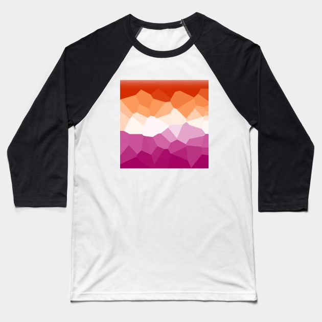 Lesbian Flag Geometric design subtle Baseball T-Shirt by Gedwolcraeft